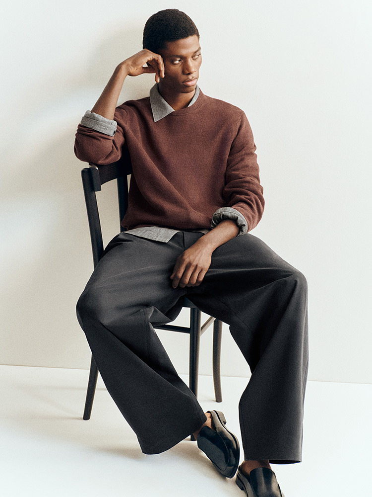 ニットリネンクルーネックセーター